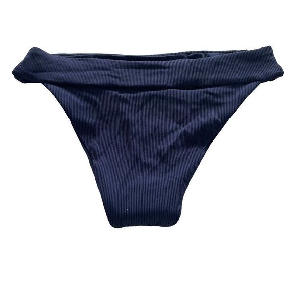 L*Space Crossroads Texture Frenchi Bitsy Bikini Swim Bottoms Ocean Blue Medium - Picture 1 of 8